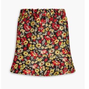 NWT Ganni Floral-jacquard mini skirt black